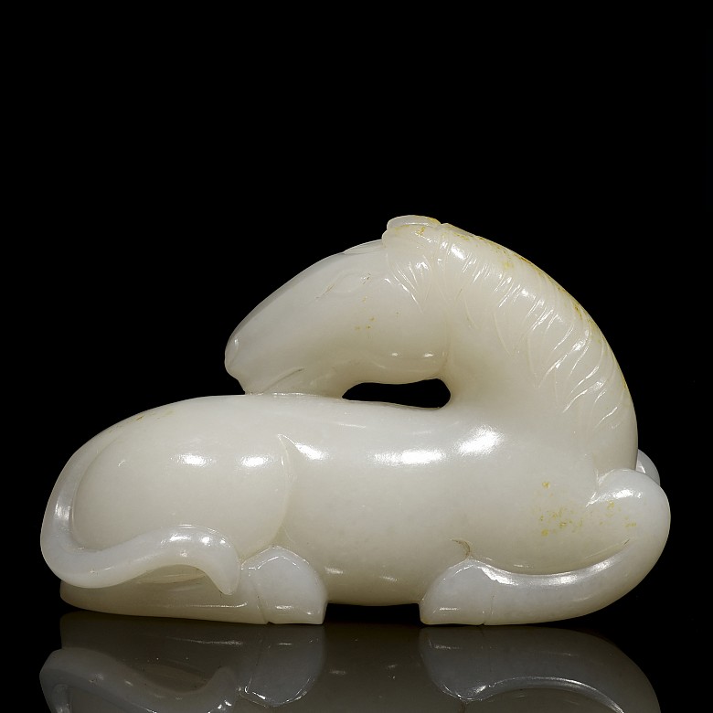 White jade figure 'horse', Qing dynasty, Qianlong