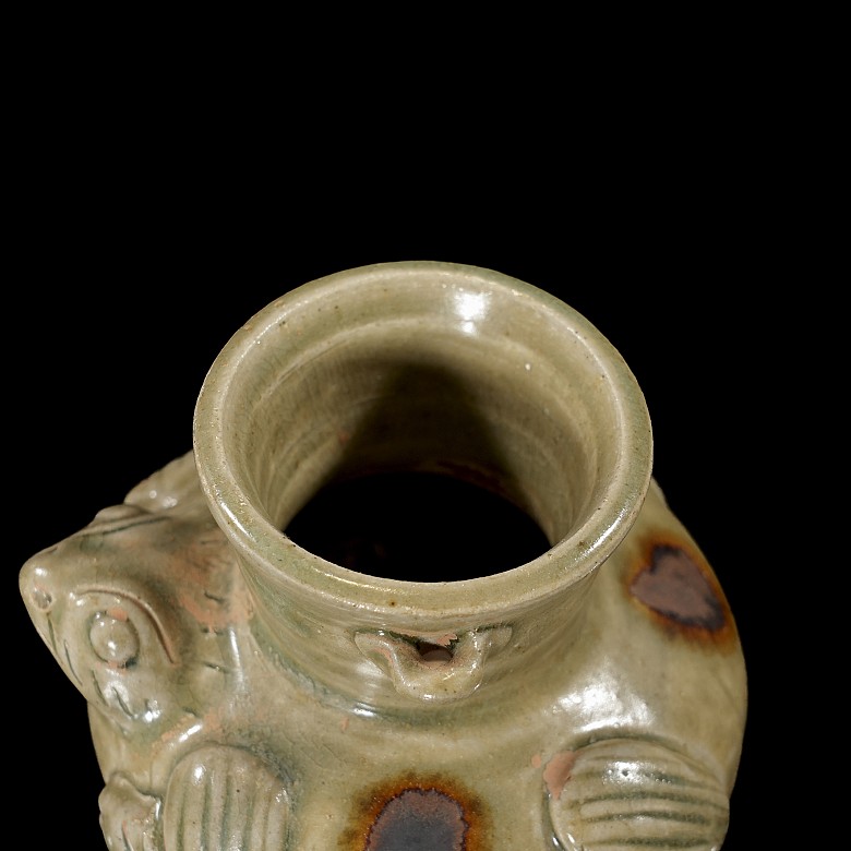 Glazed ceramic ‘Frog’ jug, Jin style - 5