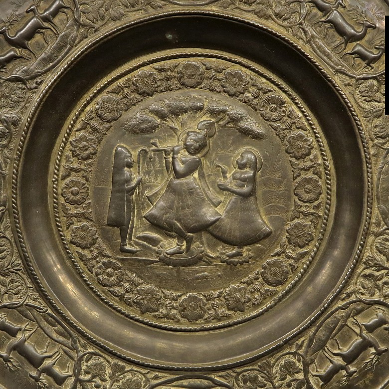 Indian embossed plate, 19th century