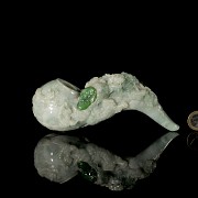 'Leonis and ruyi' jadeite pipe, Qing dynasty