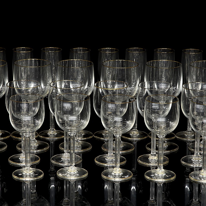 Glassware with gold-rimmed ‘Mikasa’, 20th century