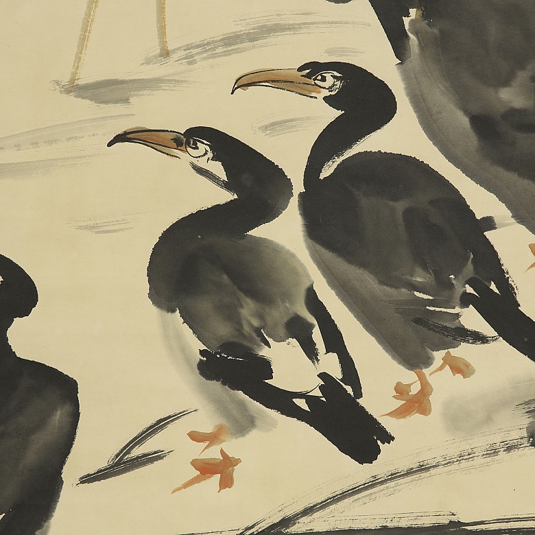 Chinese painting ‘Herons’, 20th century