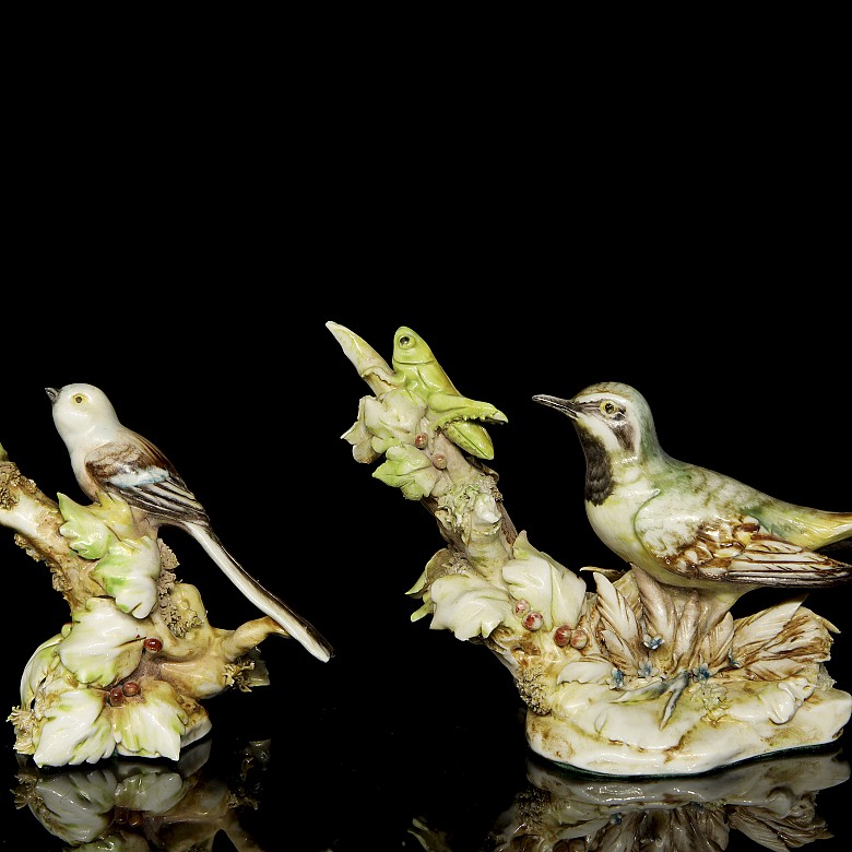 Ten porcelain birds, 20th century