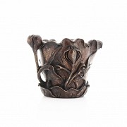 Chinese carved wood libation cup, 19th century.