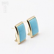 Earrings  Turquoise Natural in 18k