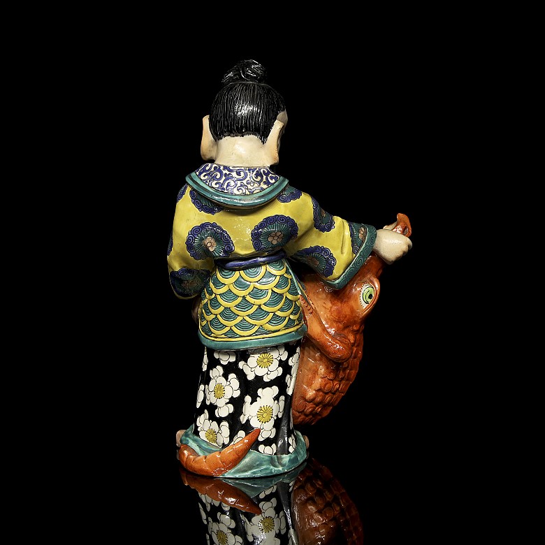 Chinese porcelain scrivener “Man with crocodile” 20th century