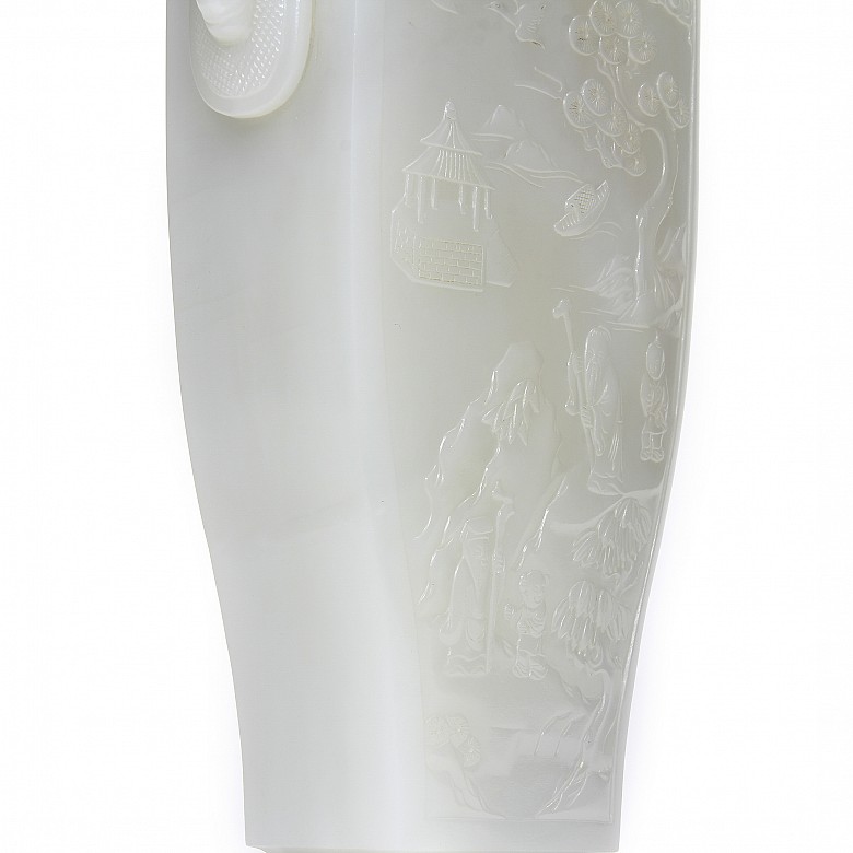 Carved jade vase, Qing dynasty.