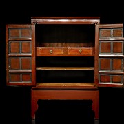 Chinese cupboard lacquered in red, 20th century