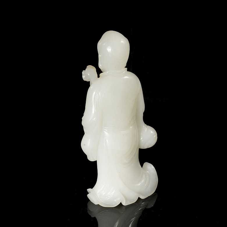 Jade figurine “Luohan with ruyi and flower”, Qing dynasty