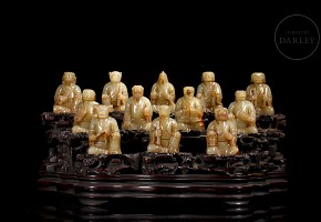 Set of Hetian jade figurines “The twelve signs of the zodiac”, Qing dynasty