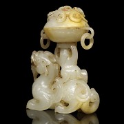 White jade oil lamp, Han dynasty