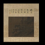 Chinese silk painting ‘Ancient Landscape’, Yuan dynasty