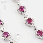 18k white gold bracelet with rubies and diamonds.