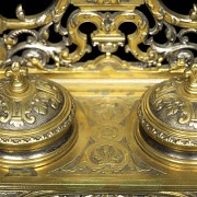 Louis XIV style gilt inkwell, 19th-20th century - 2