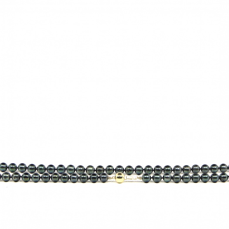 Collar de perlas negras Akoya