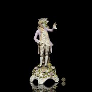 German porcelain ‘Candelabra with gentleman’, 20th century