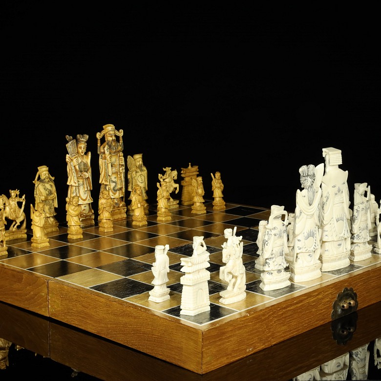 Ivory chess set, 20th Century