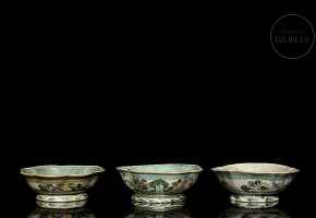 Three ‘famille rose’ bowls, Qing dynasty