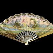 Fan with mother-of-pearl ‘Scenes’, 19th century