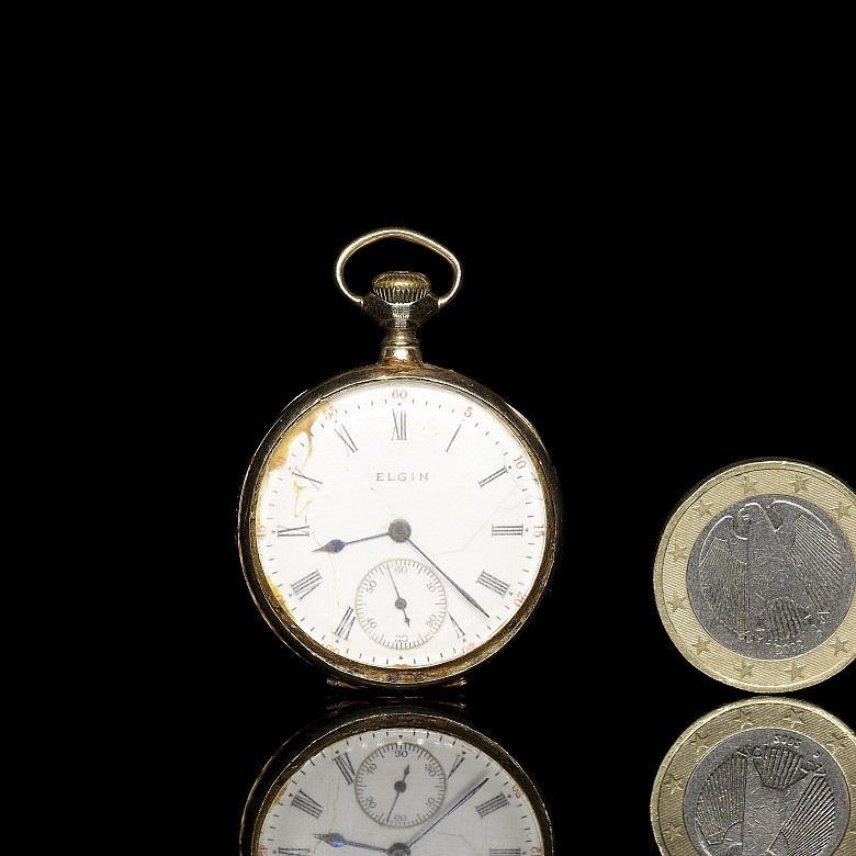 Pocket watch ‘Elgin’ in yellow gold