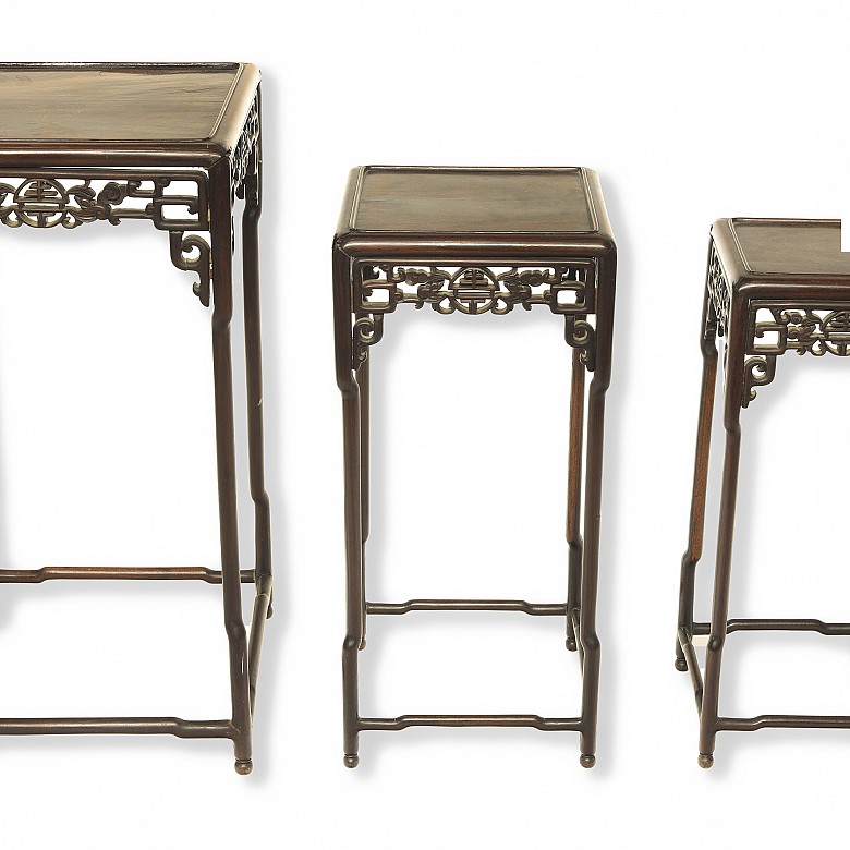 Chinese wooden nesting tables, 20th century