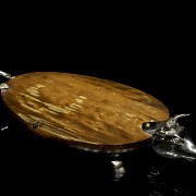 Metal and wooden charcuterie tray, 20th century