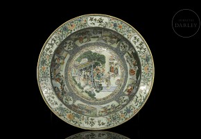 Large porcelain bowl ‘Palace Scenes’, Qing dynasty