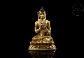 Gilt-bronze figure ‘Shakyamuni Buddha’, Qing dynasty