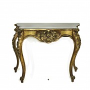 Carved and golden wood console, 20th century - 6