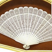 Cantonese brisé fan in openwork ivory, 19th century