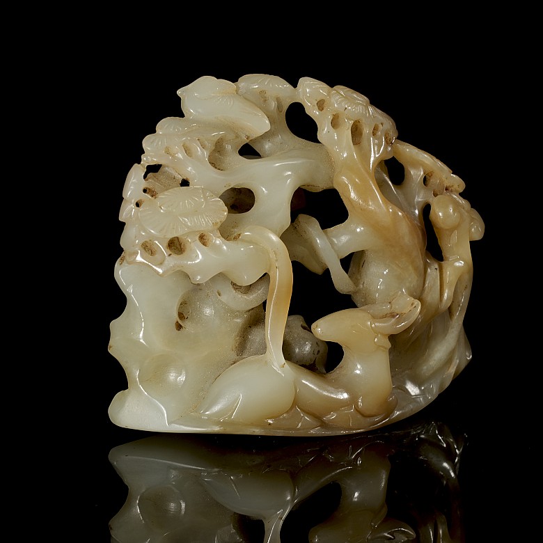 Carved jade figurine ‘Resting Deer’, Qing dynasty