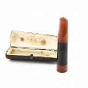 Mouthpiece in amber and resin, 19th century