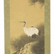 Chinese painting ‘Cranes at Sunset’, 20th century