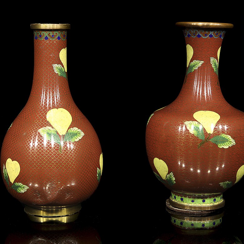 Two cloisonné vases, China, 20th century