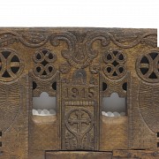 Three wooden yokes with reliefs, early 20th century - 11