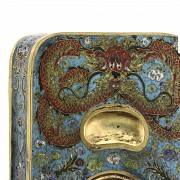 Cloisonné emamel inkwell, China, Qing dinasty (1644-1912)