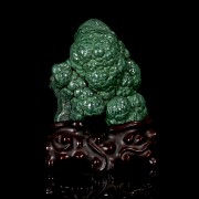 Carved malachite figurine, Qing dynasty