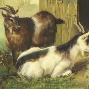 P. Larson (20th century) ‘Goats by the stable’ - 1