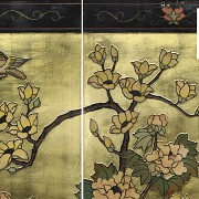 Chinese four-leaf folding screen, 20th century