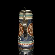 Large German ceramic beer stein, 20th century