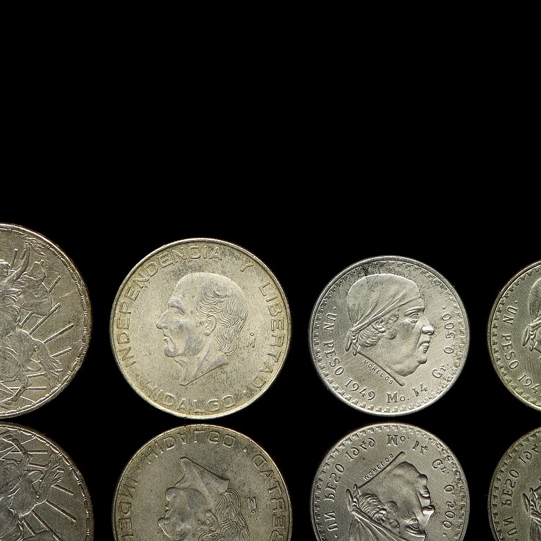 Collection of eleven Spanish-Mexican coins