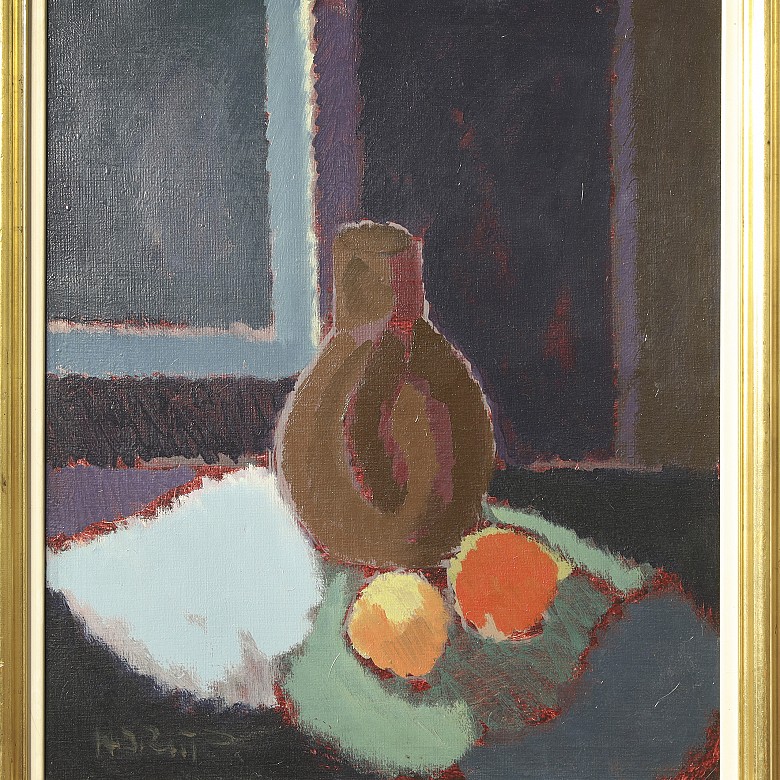 20th century painting ‘Still life with jug and oranges’ - 1