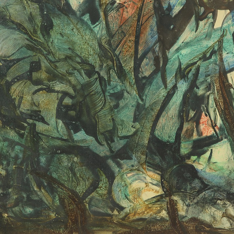 Boluda (20th century) ‘Two green compositions’ - 2