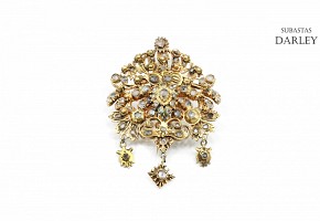 Brass brooch diamonds from Matara (zircon), Indonesia