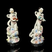 Pareja de niños de porcelana, s.XX - 10