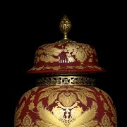 Large red vase, Louis XV style, 20th century