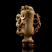 Jade cup ‘Phoenix and dragon’, Han style