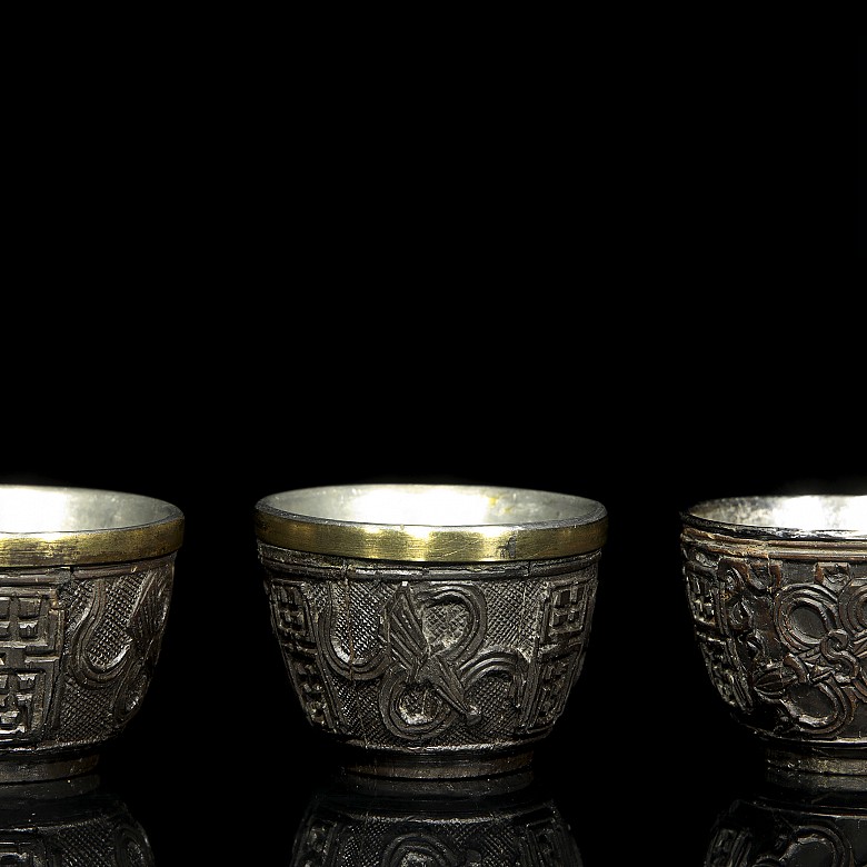 Set of six auspicious goblets, 20th century