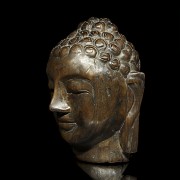 Wooden Buddha head, Asia, 20th century