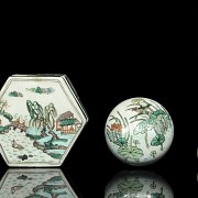 Enamelled porcelain boxes, China, 20th century